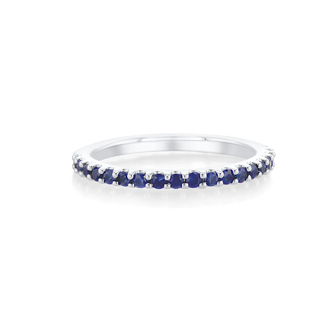 0.50 Cttw Round Blue Sapphire Platinum Eternity Band