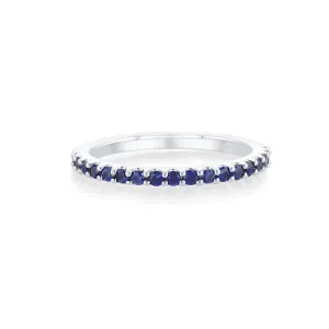 0.50 Cttw Round Blue Sapphire Platinum Eternity Band