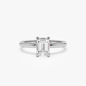 0.75 - 1.50 ctw 14k Four Prong Setting Emerald Cut Lab Grown Diamond Engagement Ring - Esther