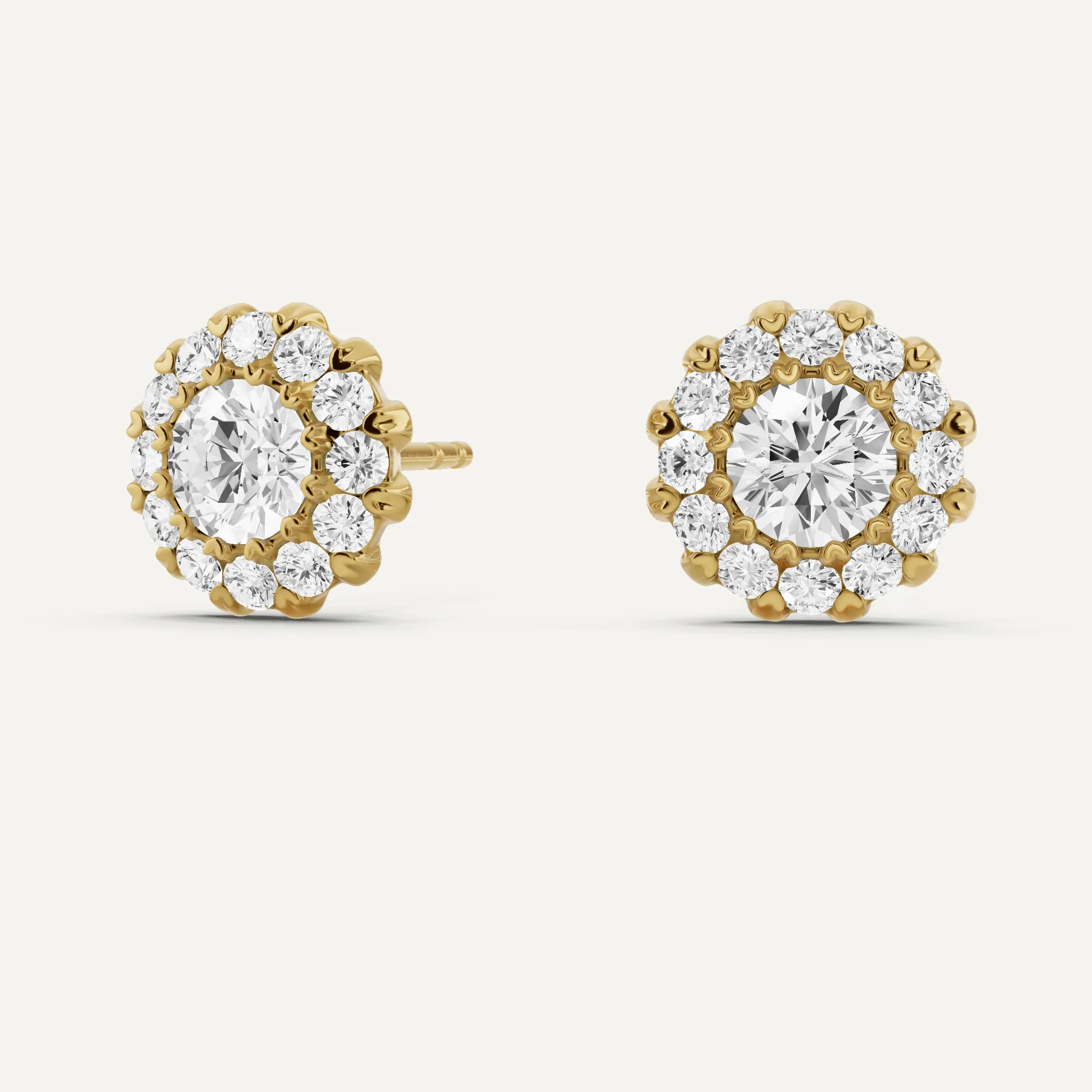 1 1/2 ctw Round Diamond Halo Stud Earrings