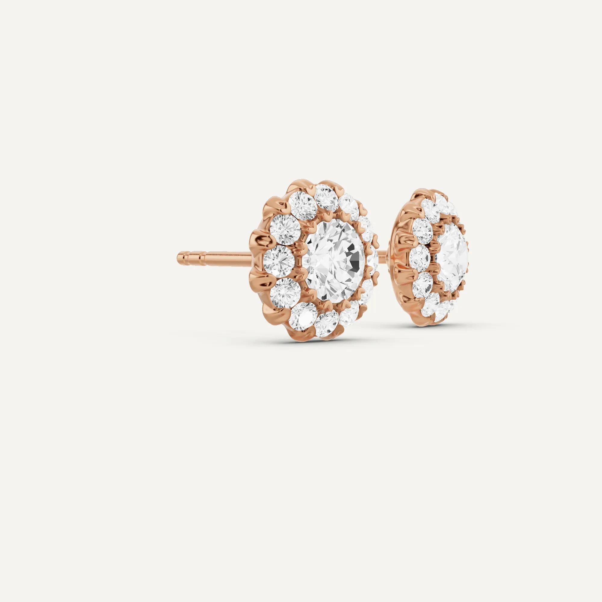 1 1/2 ctw Round Diamond Halo Stud Earrings