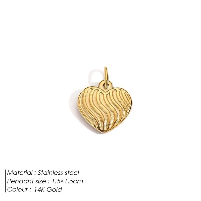 1 Piece 11mm Hollow Ball 17mm Diameter 9mm 304 Stainless Steel Shell 14K Gold Plated Heart Shape Pendant