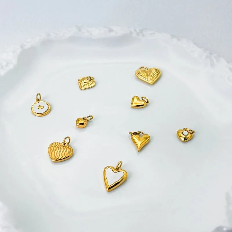 1 Piece 11mm Hollow Ball 17mm Diameter 9mm 304 Stainless Steel Shell 14K Gold Plated Heart Shape Pendant