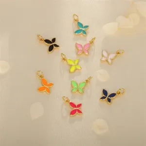 1 Piece Ig Style Cute Romantic Butterfly Copper Enamel Plating Jewelry Accessories