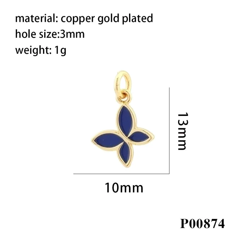 1 Piece Ig Style Cute Romantic Butterfly Copper Enamel Plating Jewelry Accessories