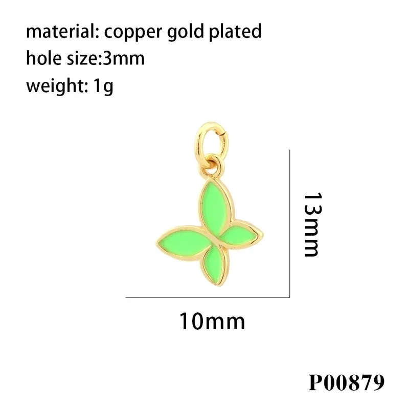 1 Piece Ig Style Cute Romantic Butterfly Copper Enamel Plating Jewelry Accessories