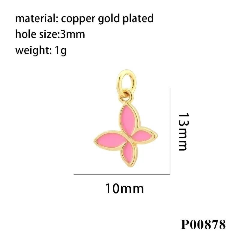 1 Piece Ig Style Cute Romantic Butterfly Copper Enamel Plating Jewelry Accessories