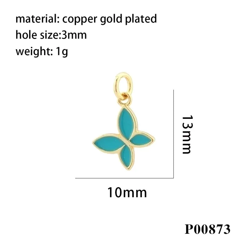 1 Piece Ig Style Cute Romantic Butterfly Copper Enamel Plating Jewelry Accessories