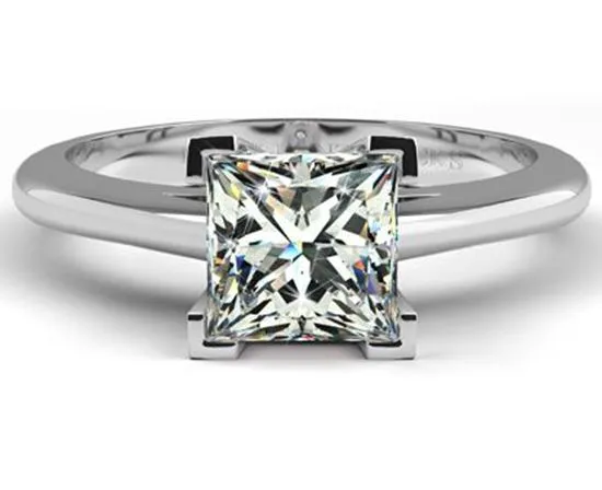 1.00 Carat Princess Cut Diamond Platinum Engagement Ring