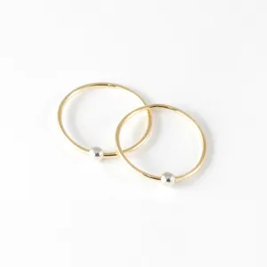 10k Yellow Gold Hoop Earrings – 15mm Sleeper – Medium