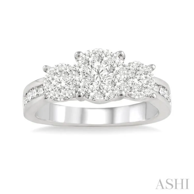 1/2 Ctw Lovebright Round Cut Diamond Ring in 14K White Gold