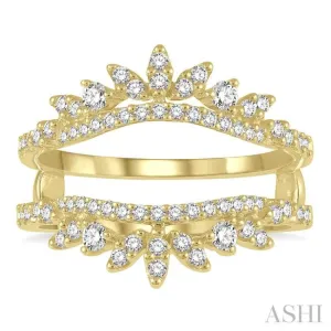 1/2 ctw Pod Accent Crown Round Cut Diamond Insert Ring in 14K Yellow Gold