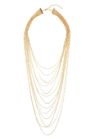 13 LINE BEADED LAYERED STATEMENT NECKLACE