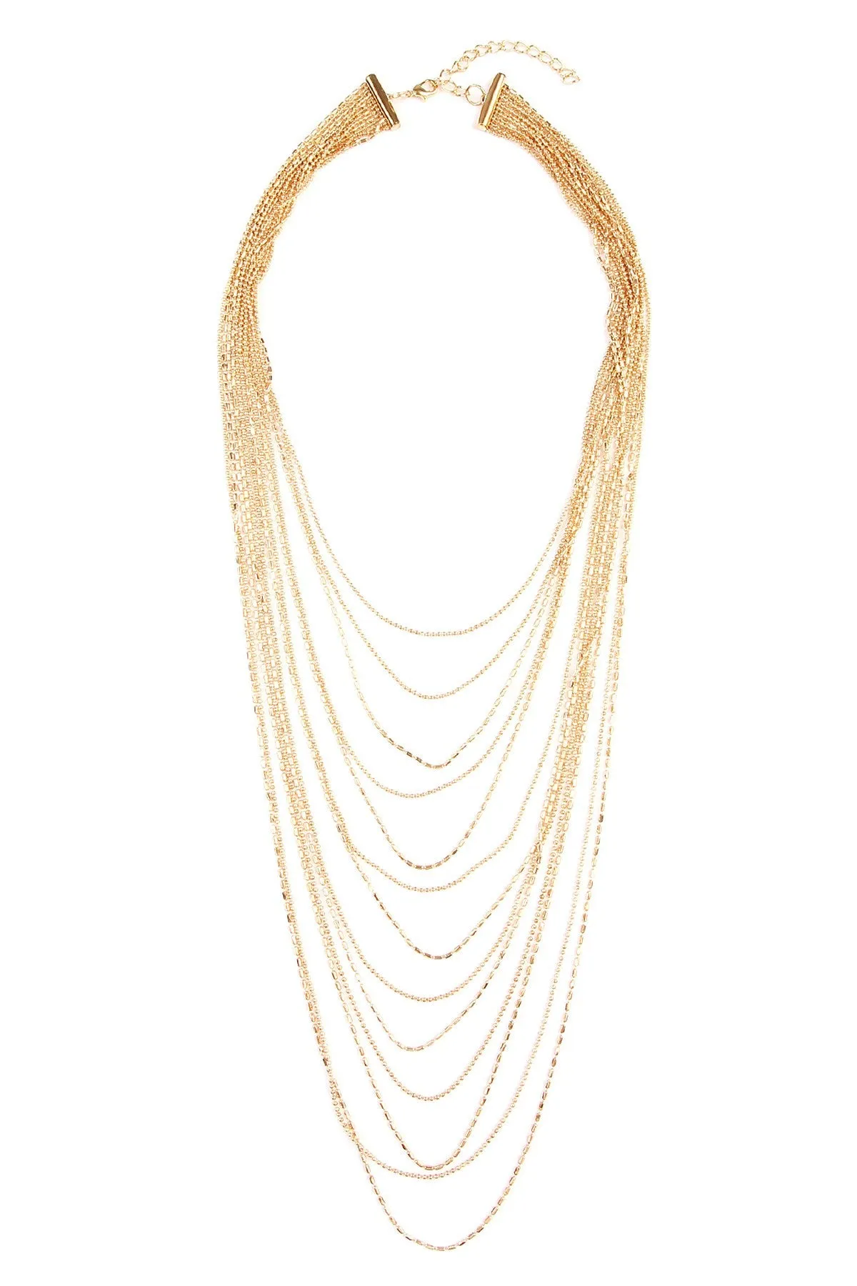 13 LINE BEADED LAYERED STATEMENT NECKLACE