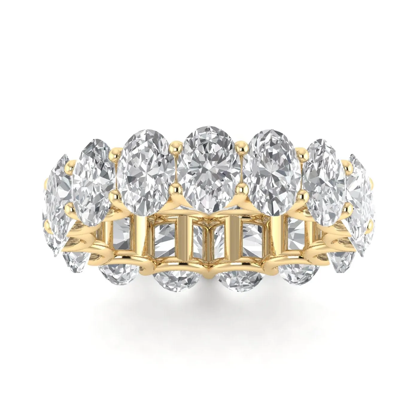 14K & 18K Gold Oval Diamond Eternity Band