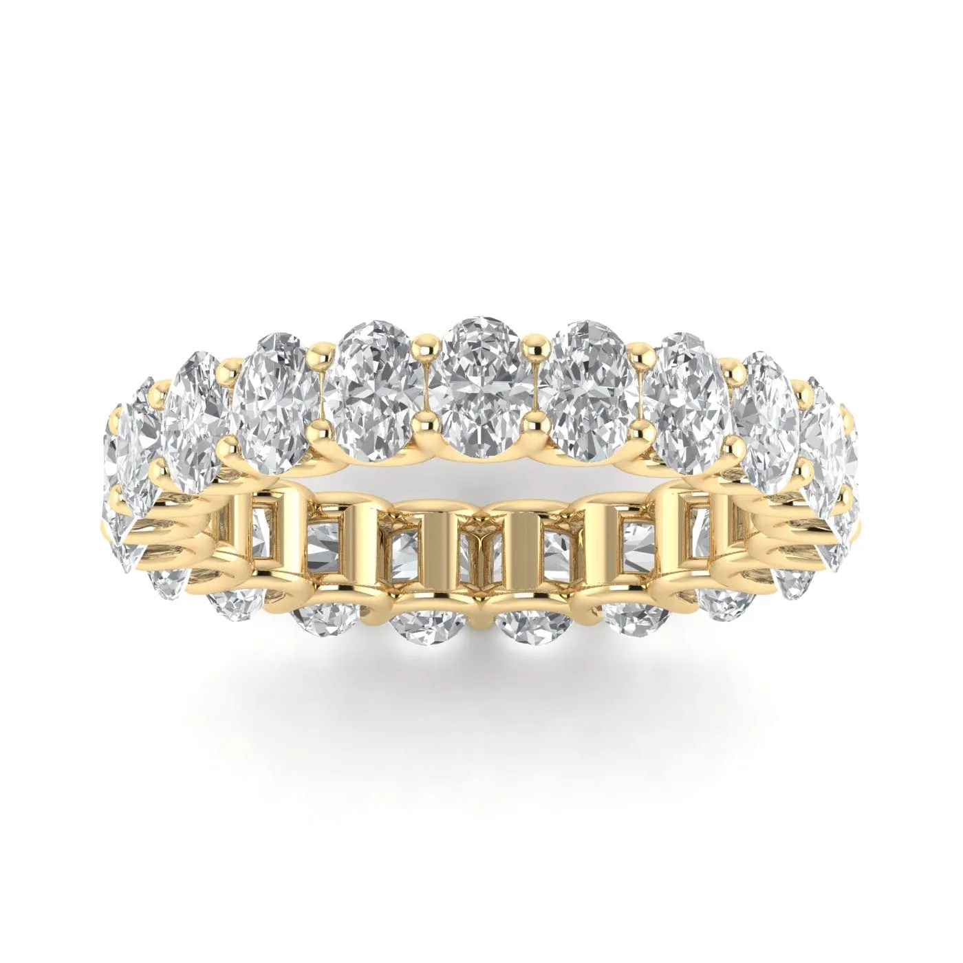 14K & 18K Gold Oval Diamond Eternity Band