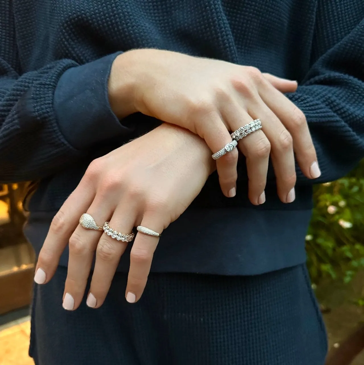 14K & 18K Gold Oval Diamond Eternity Band