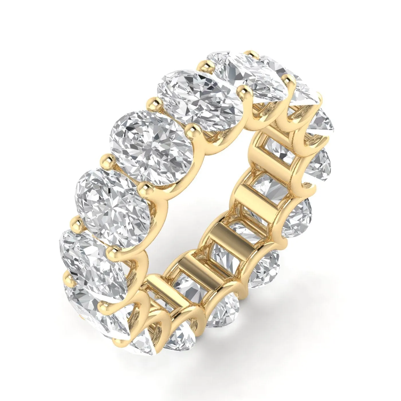 14K & 18K Gold Oval Diamond Eternity Band