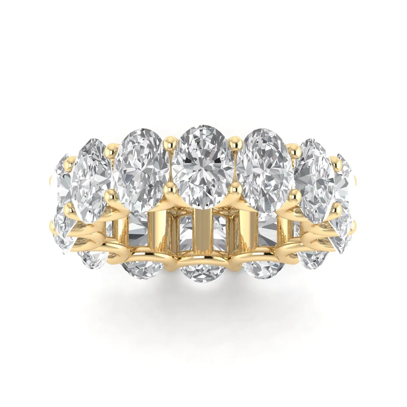 14K & 18K Gold Oval Diamond Eternity Band