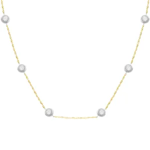 14K GOLD 32" LARGE DIAMONDS BY THE YARD NECKLACE