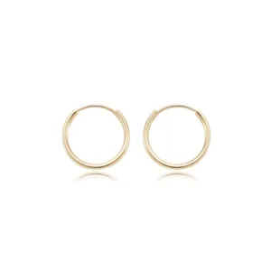 14k Gold Endless Hoop Earrings