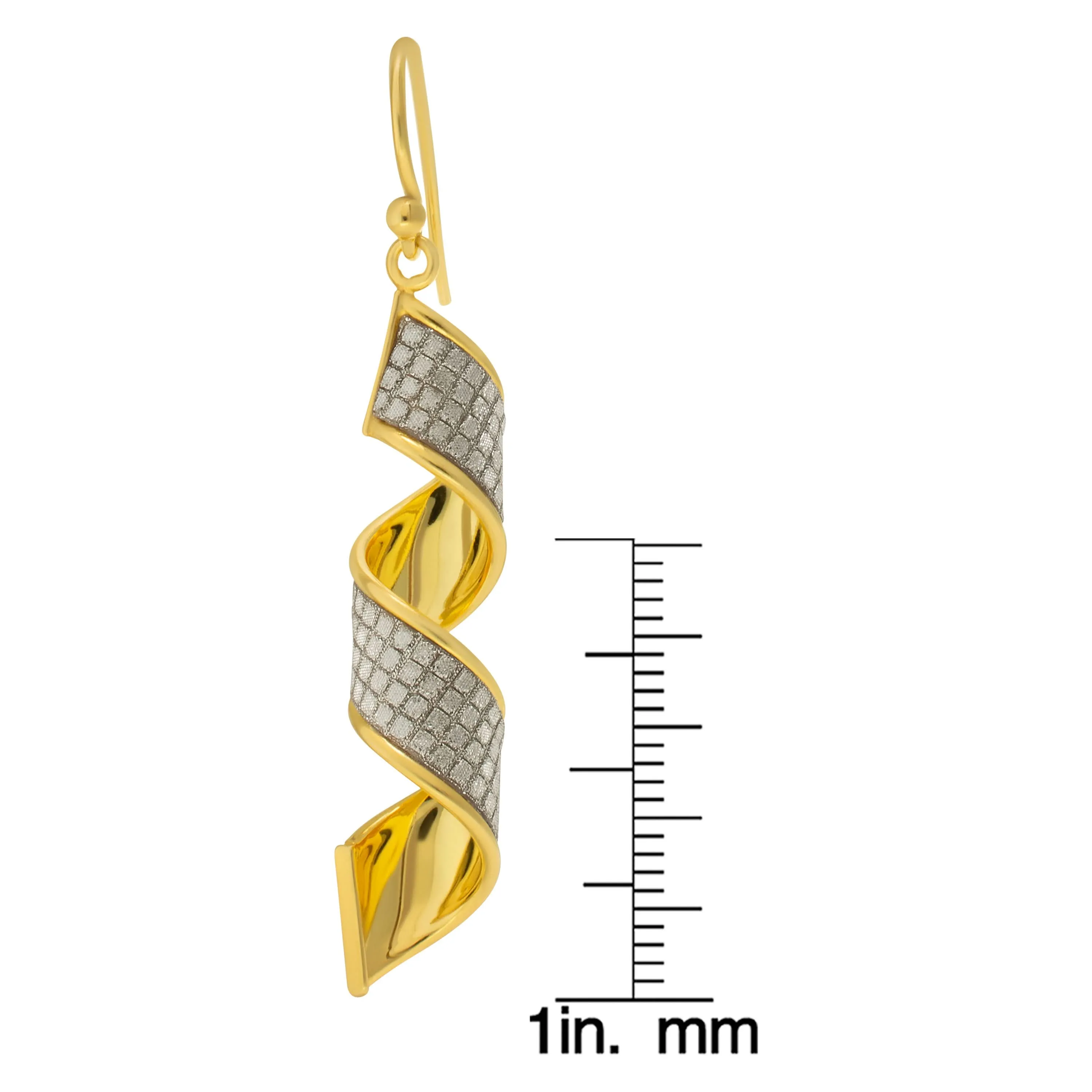 14K Sterling Silver Twist  Drop Earrings