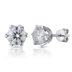 14k White Gold Moissanite Stud Earrings 2ctw