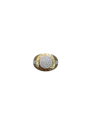 14K Yellow Gold Round Cluster Diamond Ring (Size 10) (Local pick-up only)