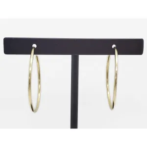 1.5mm Wide Hoop Earrings 14k Gold 32mm Diameter