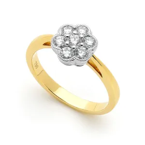 18ct Yellow & White Gold Diamond Ring