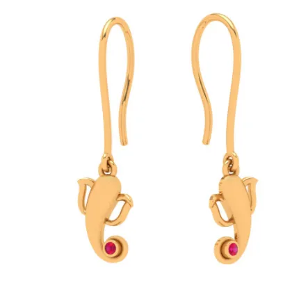 18k Adorable Ganesha Motif Earrings From Online Exclusive