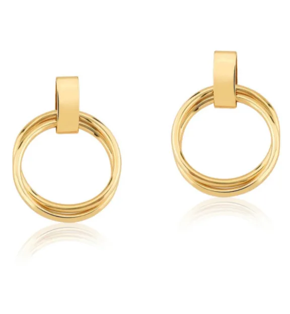 18K Gold Earrings | Modern Earrings | Chic Earrings (K154)