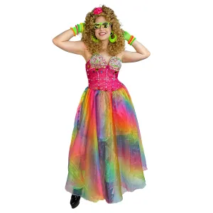 1980s Cyndi Inspired Rainbow Party Adult Costume