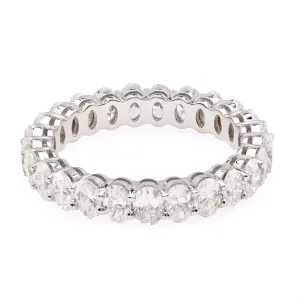 2.25 Carat Total Weight Oval Cut Diamond Platinum Eternity Band