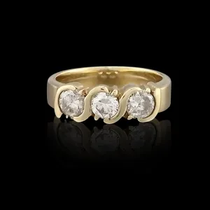 3-Stone Diamond Band Ring