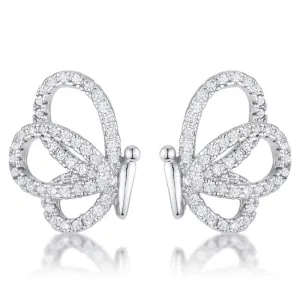 .45 Ct CZ Butterfly Stud Earrings