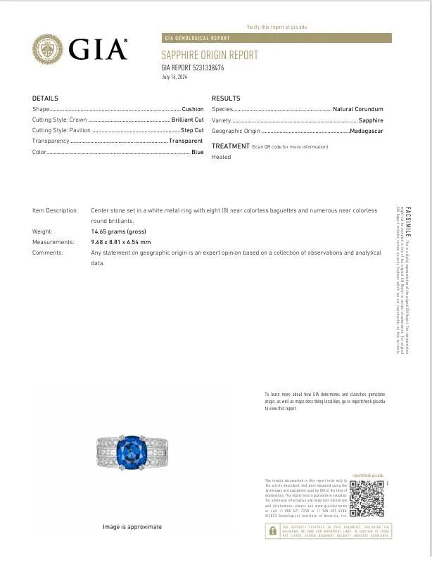 5.00 Carat Blue Sapphire Diamond Platinum Ring, GIA Certified