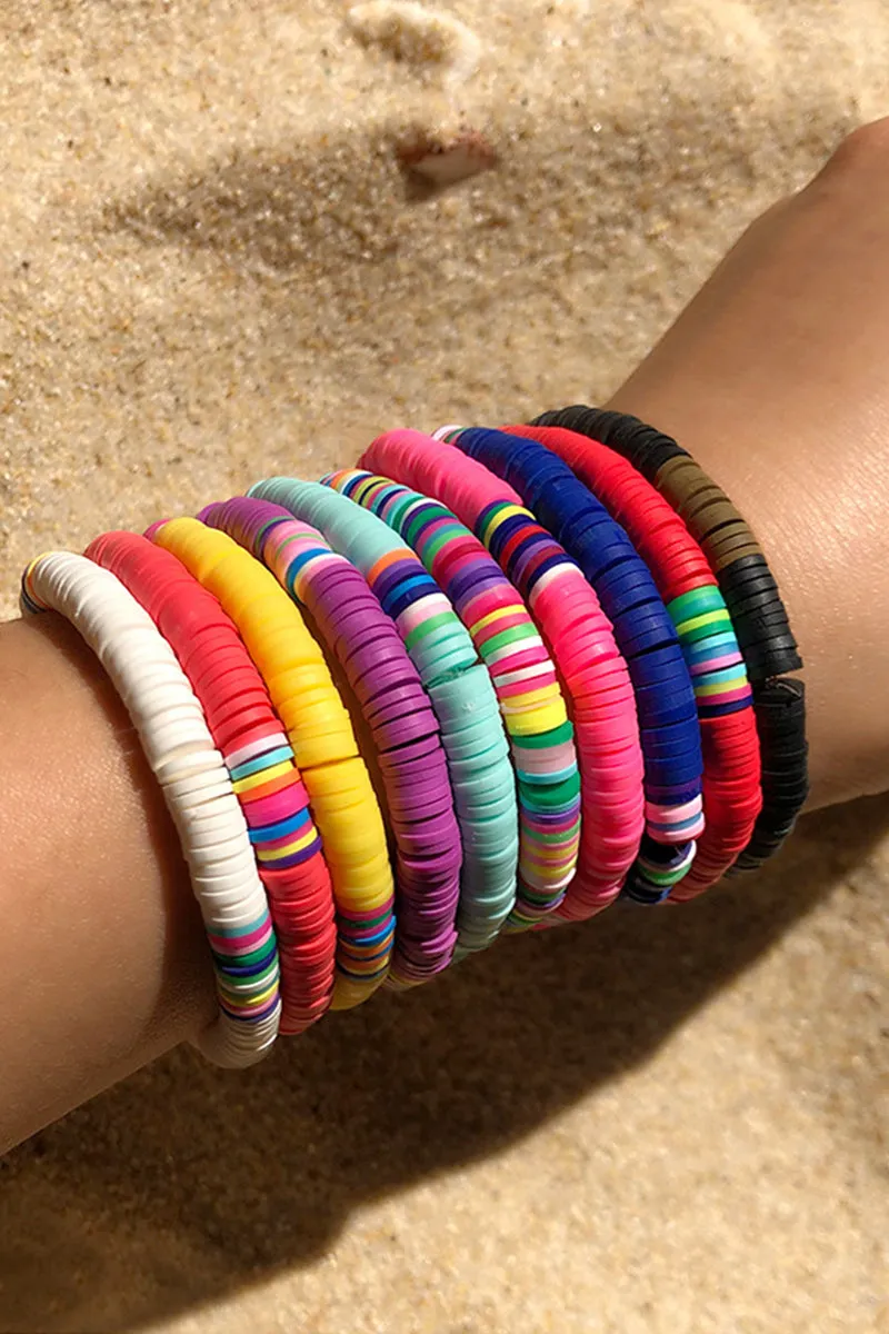 5PCS COLORFUL BEADED BRACELET, 5PCS PER 1 PACK