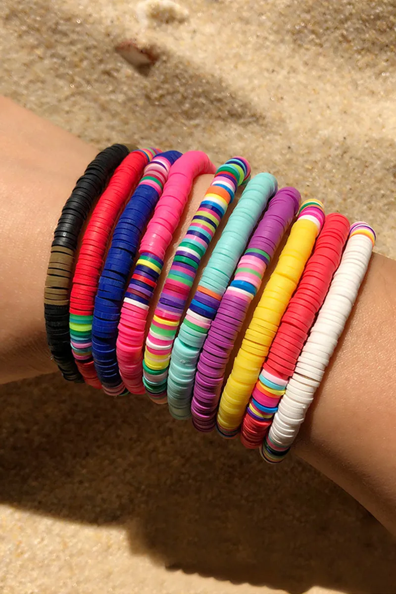 5PCS COLORFUL BEADED BRACELET, 5PCS PER 1 PACK