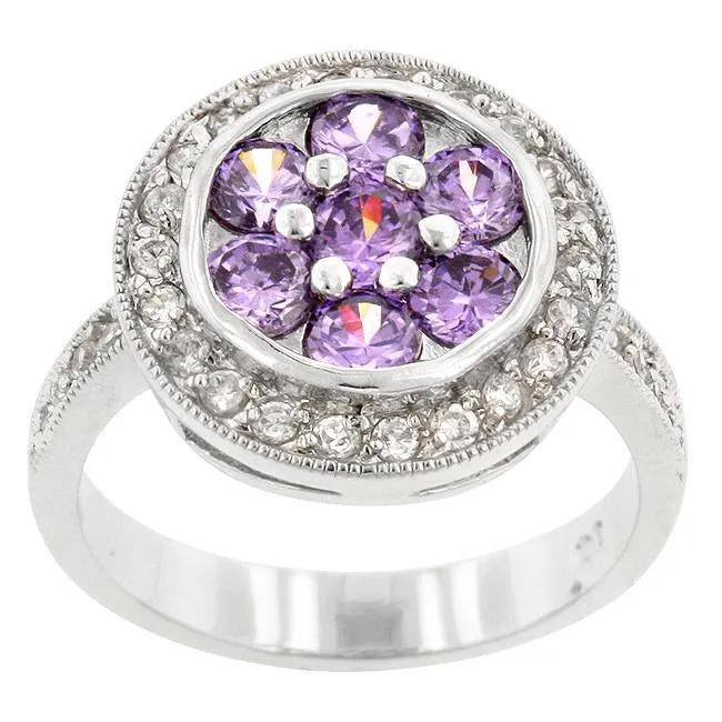 Amethyst Purple Lily Ring