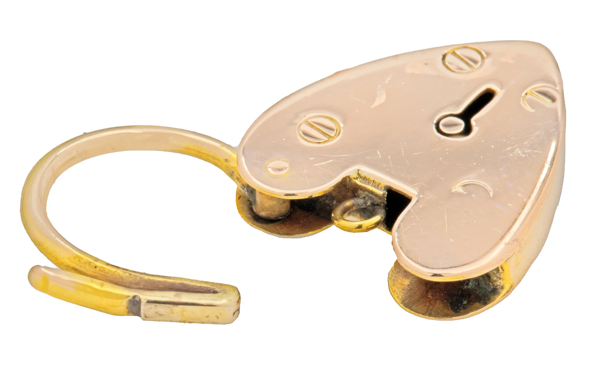 Antique 9ct Gold Heart Padlock Pendant