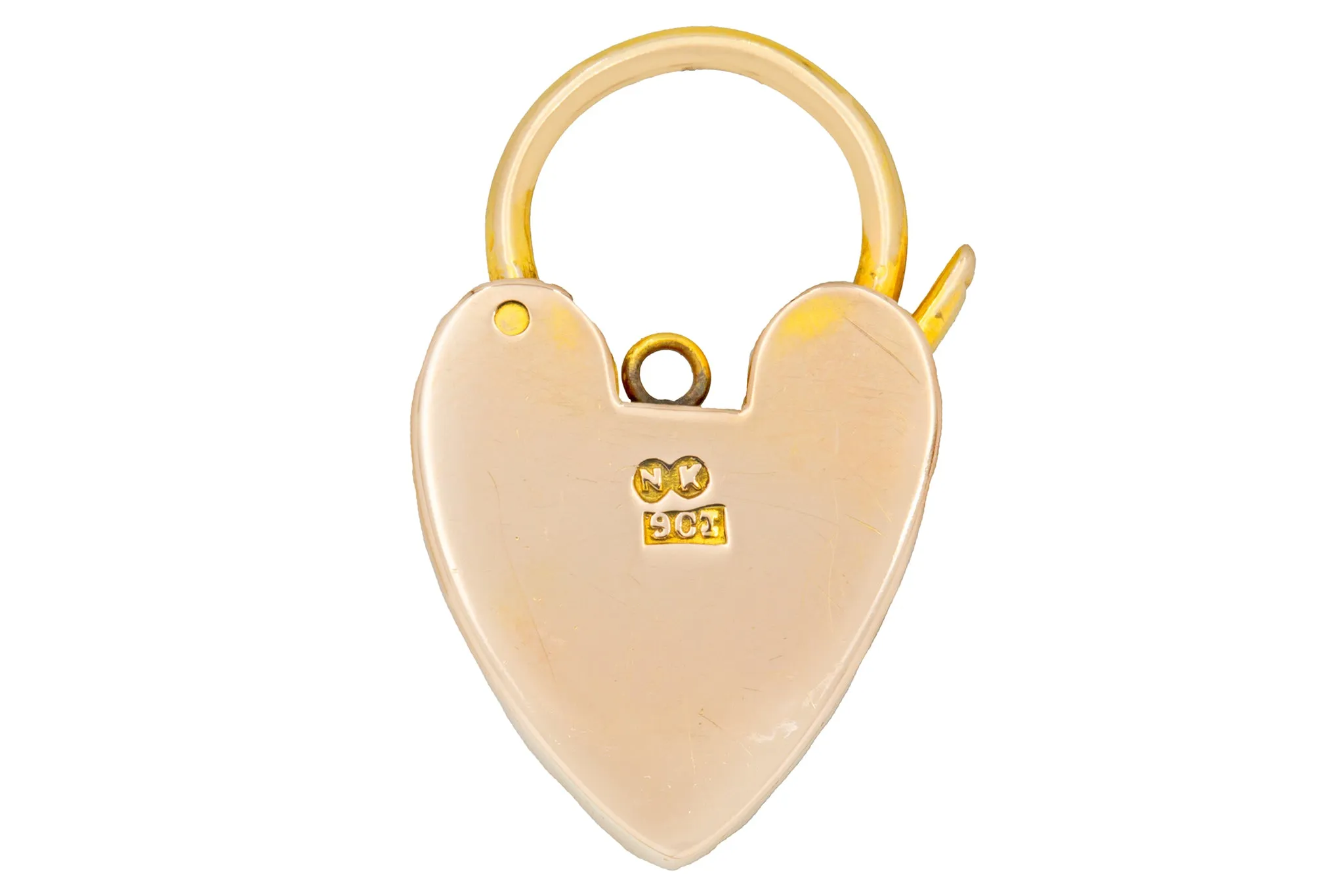 Antique 9ct Gold Heart Padlock Pendant