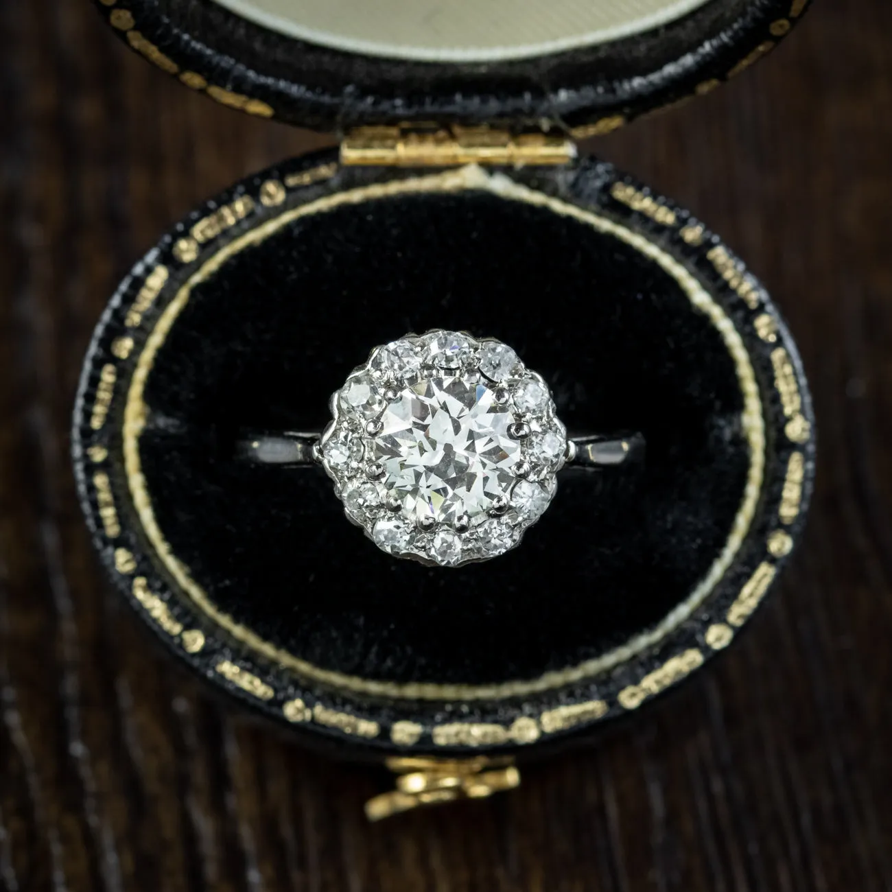 Antique Edwardian Diamond Cluster Ring 1.30ct Of Diamond Circa 1915