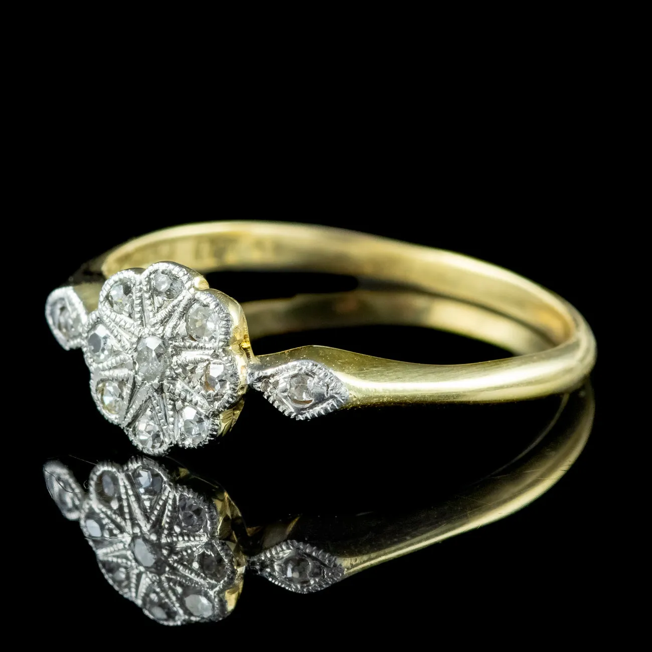 Antique Edwardian Diamond Daisy Cluster Ring