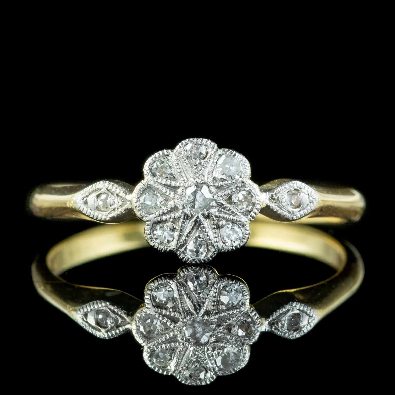 Antique Edwardian Diamond Daisy Cluster Ring