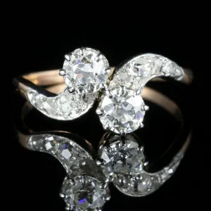 Antique Edwardian Diamond Twist Ring Circa 1910