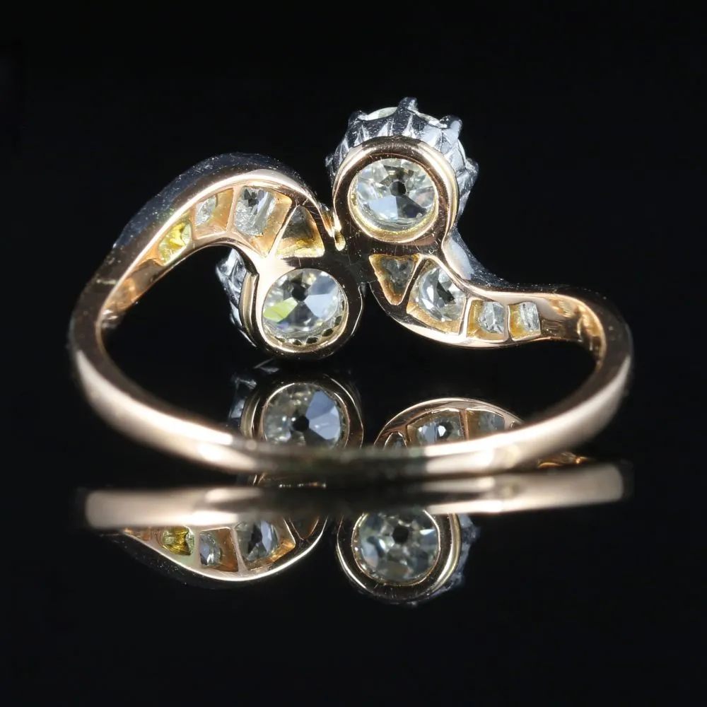 Antique Edwardian Diamond Twist Ring Circa 1910