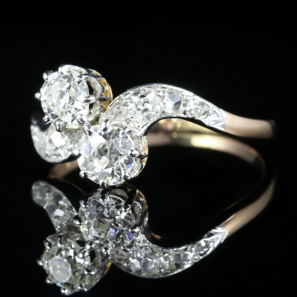 Antique Edwardian Diamond Twist Ring Circa 1910