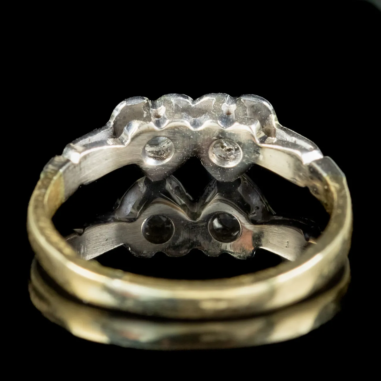 Antique Edwardian Double Diamond Heart Ring