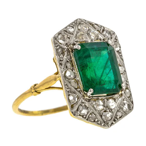 Antique Emerald & Diamond Ring